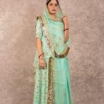 Baby Sky Blue Aari Resham Work Rajputi Poshak | Triple Handwork on Bamber Satin | Jaipurio Designer Collection